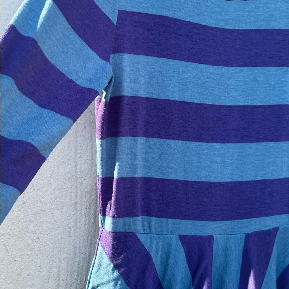 LuLaRoe Blue and Purple Georgia Dress - Picture 4 of 6